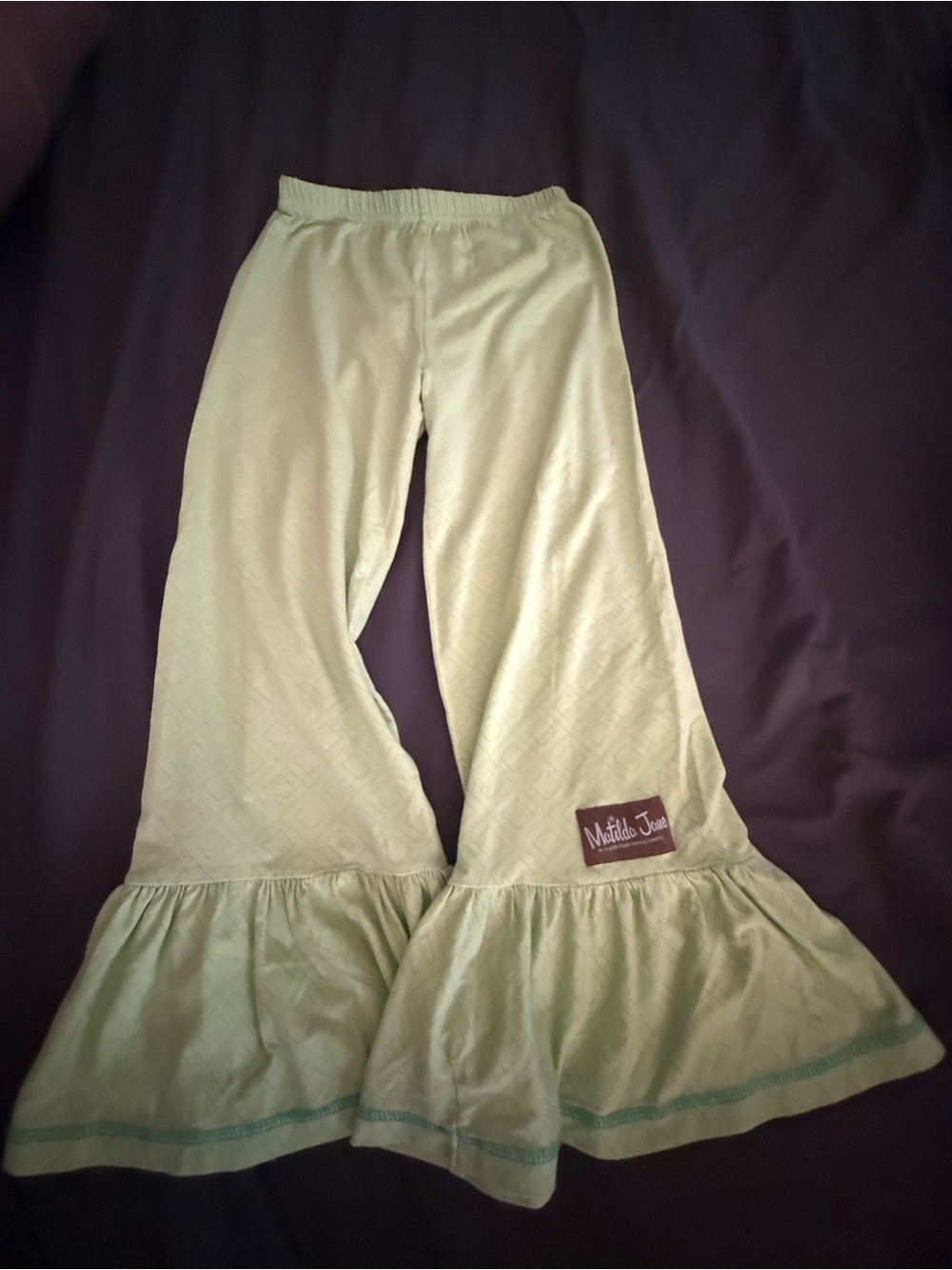 Matilda Jane Girls Lime Green Ruffle Pajama Pants